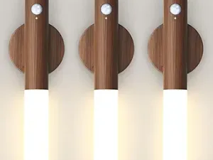 배터리 작동 모션 센서 야간등: 2200mAh 충전식 벽등 자석식 벽등 무선 계단등 휴대용 복도등 원목 벽등, 침실, 계단 그림용