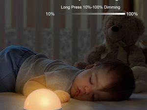 Kintion 휴대용 LED 야간등, RGB 모드 조절 가능 6색 조명, 수면 보조용 부드러운 눈 보호등 (흰색, 1개)